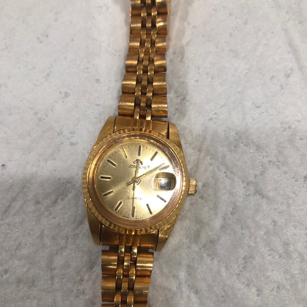 Gold Watch With Jubilee Bracelet And Fluted Bezel